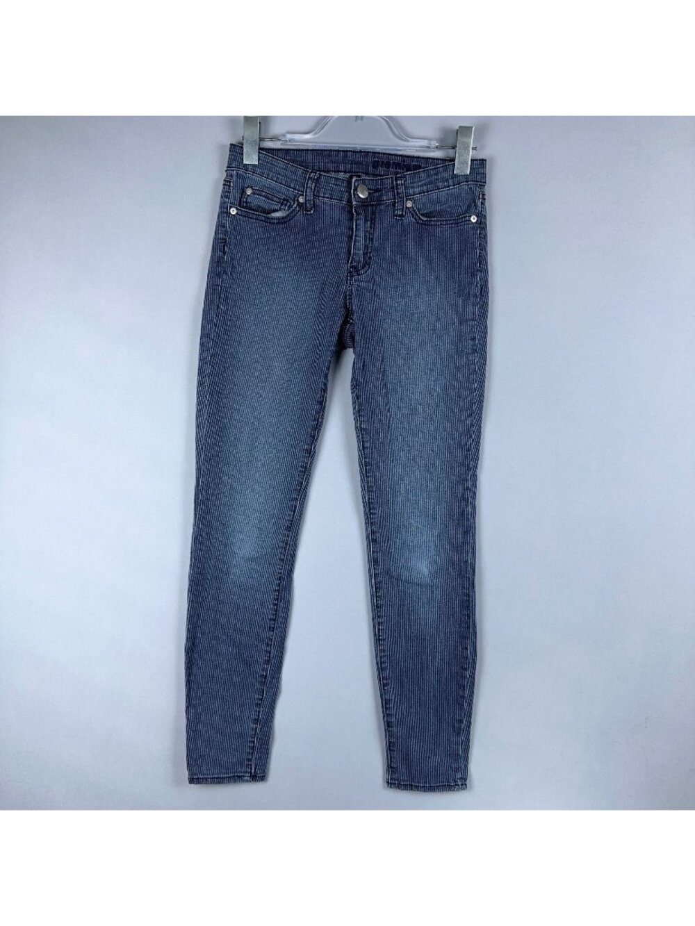 Premium Denim Super Skinny Jeans Pinstripe Womens Size 4/27 Regular Blue